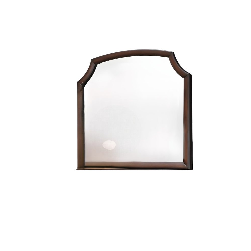 37" Espresso Abstract Wood Framed Mounted Dresser Mirror
